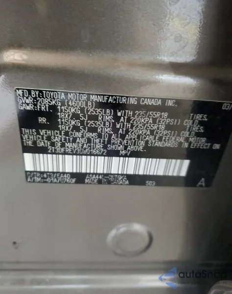 2013 Toyota Rav4 Limited z USA, uszkodzony, nr VIN 2T3DFREV3DW016672